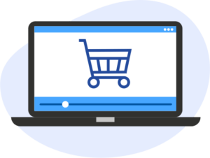 Computer screen with Ecommerce billing
